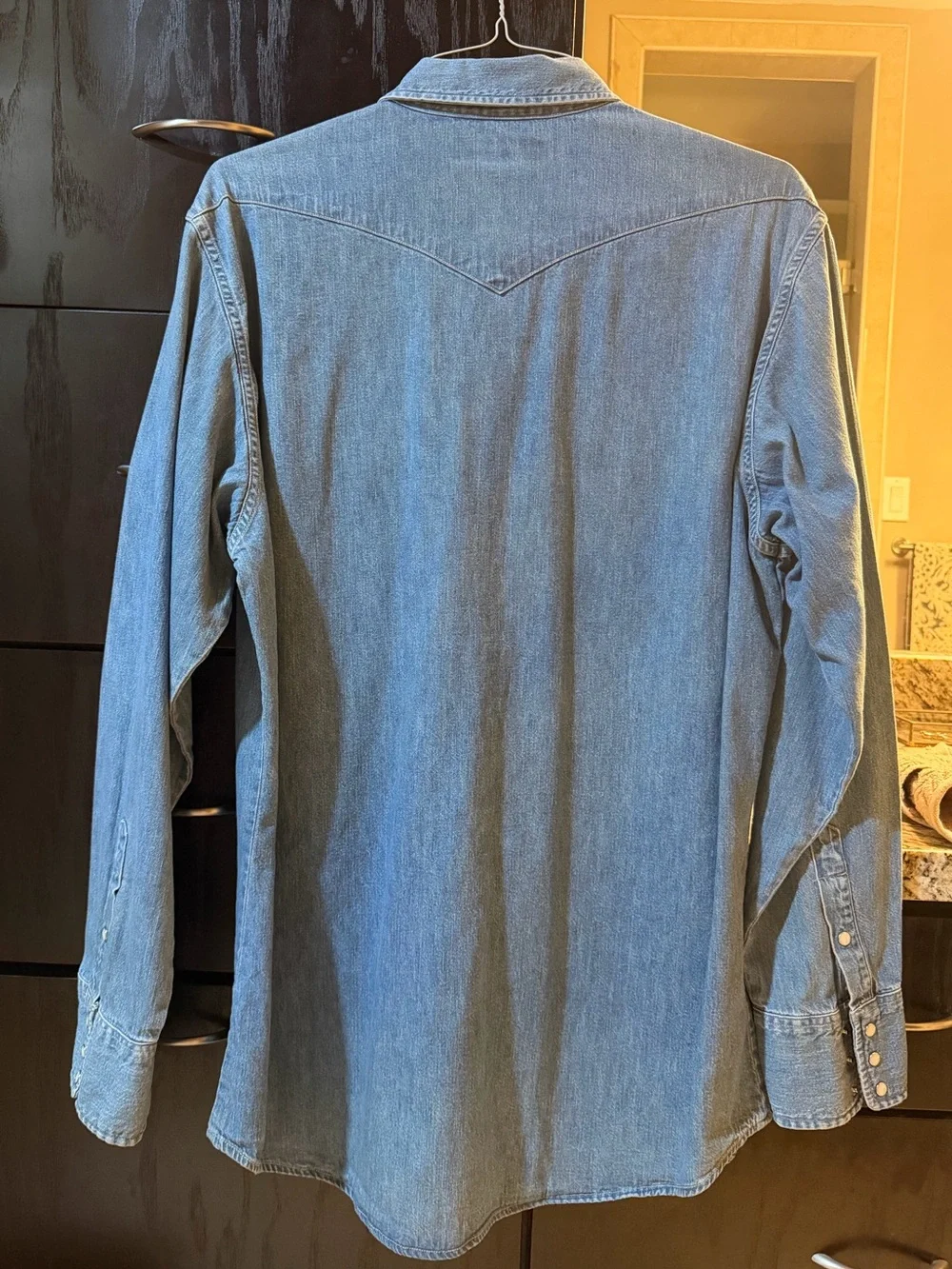 Banana Republic Light Blue Denim Button-Down Western Shirt